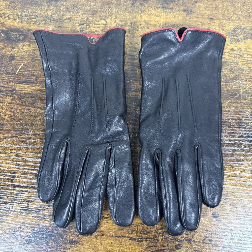 Lauren Ralph Lauren Butter Soft Ladies Leather Gloves Size L Black New